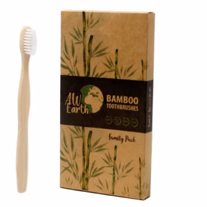 Caja de 4 Cepillos de Bambú - Blanco - Pack Familiar