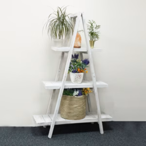 Houten Display Ladderstandaard "A" Frame - In Klapbaar - Witgewassen
