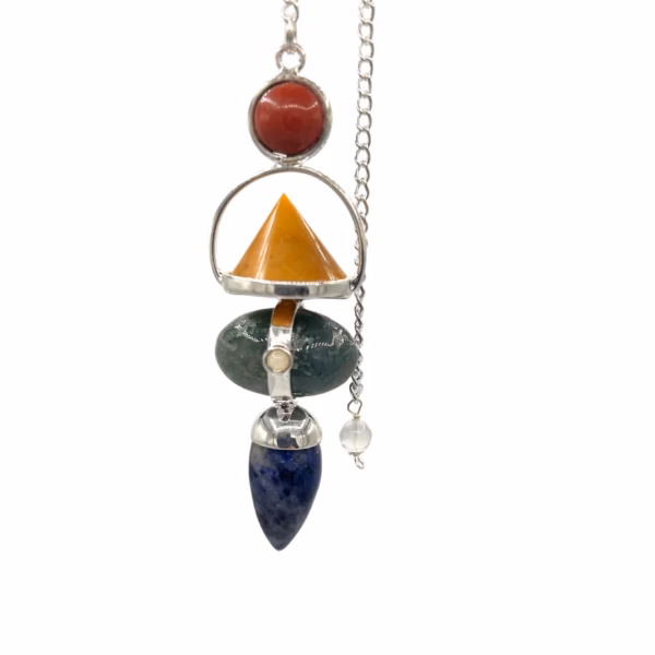 Pendule Pierres Fines - Quatre Éléments - Jaspe, Aventurine, Agate, Sodalite