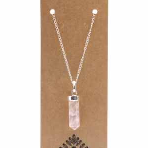 Pendentif Pointe Classique en Pierres Précieuses - Quartz Rose