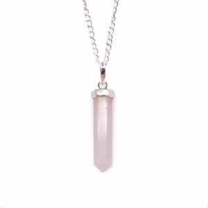 Pendentif Pointe Classique en Pierres Précieuses - Quartz Rose