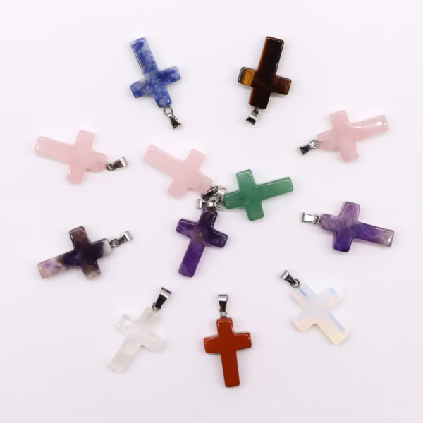 Edelsteinkors Anheng (12 Assorterte) 25x18mm