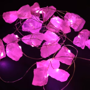 Luces Encantadas con Piedras Preciosas - Cuarzo Rosa