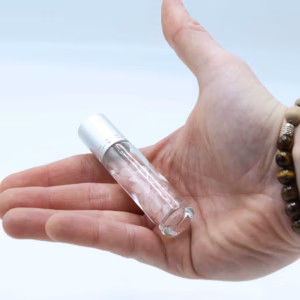 Botella en Roll - On con Gemas - Amatista - Tapa Plateada