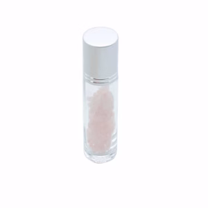 Rullflaska med Ädelsten till Eterisk Olja - Rosenkvarts - Silver Lock - 5ml