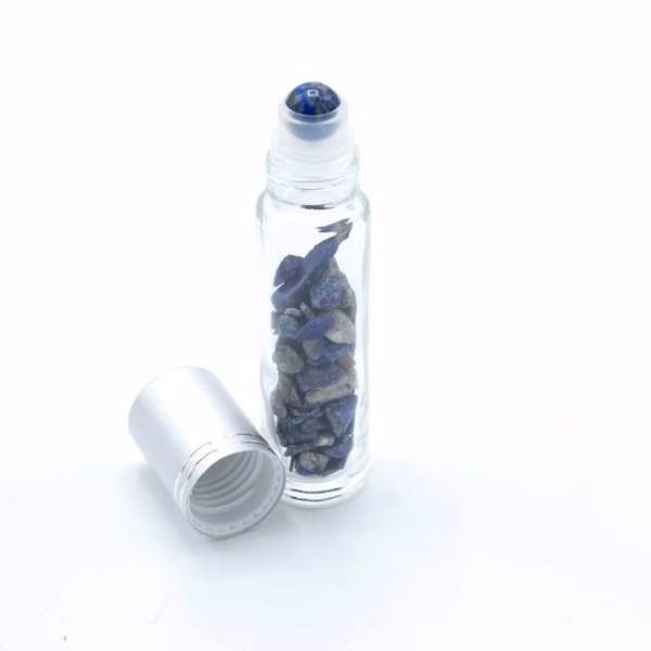 Gemstone Essential Oil Roller Bottle - Sodalite - Silver Cap - 5ml