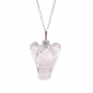 Pendentif Ange Gardien en Pierres Fines - Quartz de Roche