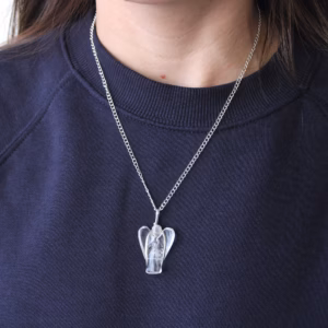 Pendentif Ange Gardien en Pierres Fines - Quartz de Roche