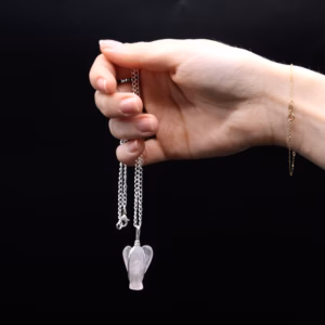 Pendentif Ange Gardien en Pierres Fines - Quartz de Roche