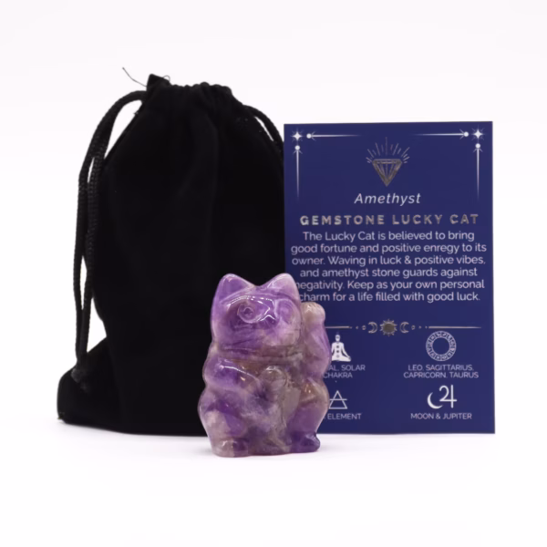 Lucky Cat - Ametyst - 50x35x25mm