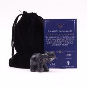 Gemstone Lucky Elephant - Larvikite Labradorite 50x35x25mm
