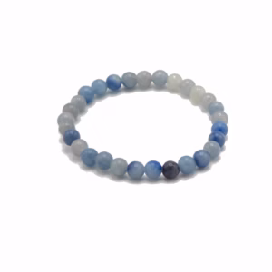 Bracelet de Manifestation en Pierres Fines - Agate Dentelle Bleue - Indépendance