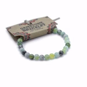 Pulsera Manifestación Piedras Preciosas - Jade Oliva - Curación