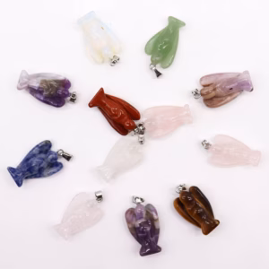 Anhänger - Edelstein Mini Engel - 12er Set 26x18mm