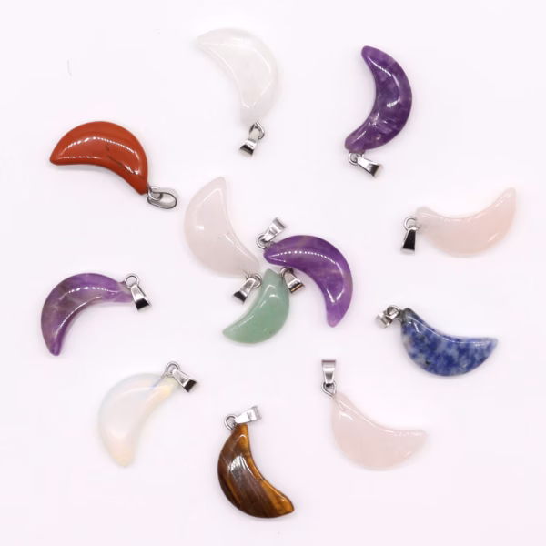 Ädelstenshängen - Månar (12 olika) 20x13mm - 12 Assorted 20x13mm