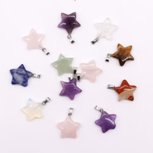 Pendentifs Étoiles Pierres Fines - 12 Assortis 20x6mm