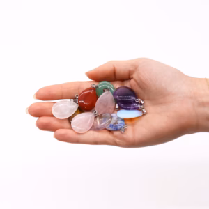 Pendentifs en Forme de Larmes Pierres Fines - 12 Assortis 25x18mm