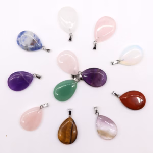 Pendentifs en Forme de Larmes Pierres Fines - 12 Assortis 25x18mm