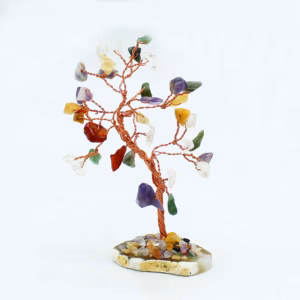 Gemstone Tree - Multi Stones på Naturlig Agatbase (35 Steiner)