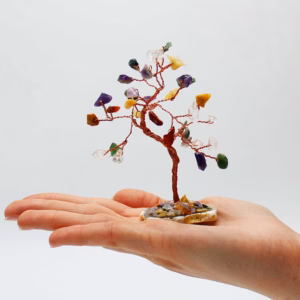 Gemstone Tree - Multi Stones på Naturlig Agatbase (35 Steiner)