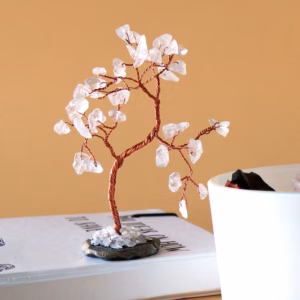 Árbol de Piedras - Cuarzo de Roca y Ágata Negra - 35 Piedras