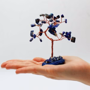 Arbre Pierres Fines - Sodalite sur Base d'Agate Naturelle Bleue - 35 Pierres