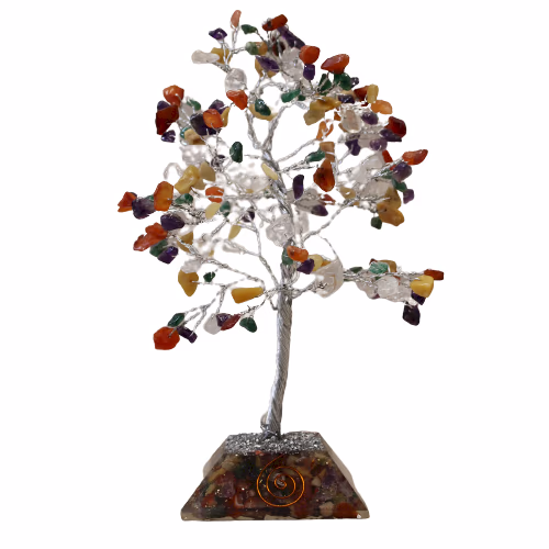 Gemstone Tree med Organitt Base - 160 Stein - Multi
