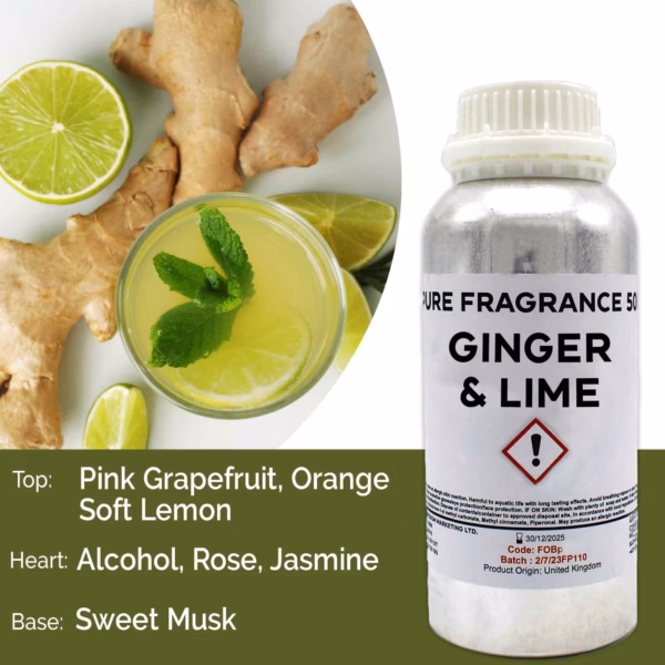 Ingefær & Lime Ren Duftolie - 500ml