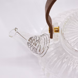 Tetera de Vidrio con Infusor - Perla Transparente Estriada - 850ml