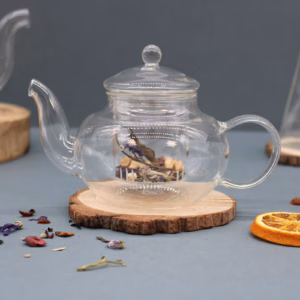Teekanne aus Glas mit Sieb - Rund Perle - 400ml