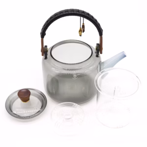 Glazen Infusie Theepot - Met Stoomsysteem Antraciet - 1000ml