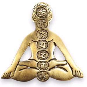 Sju Chakraer Yoga Røkelsesholder I Gullaluminium 12x12cm