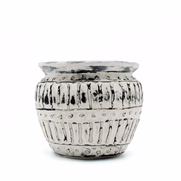 Gresk Plantepotte I Leire - Kremfarget 12cm