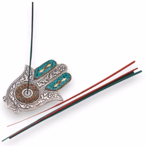 Groen Klein Hamsa Wierookhouder 13x5,5cm