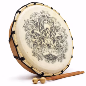 Hamsa Shamansk Trumma med Två Pinnar - 30cm