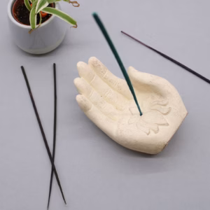 Hand Incense Burner - Lotus - White