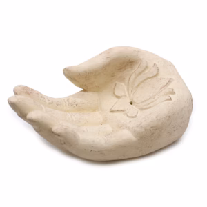 Hand Incense Burner - Lotus - White