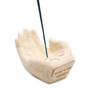 Hand Incense Burner - Lotus - White