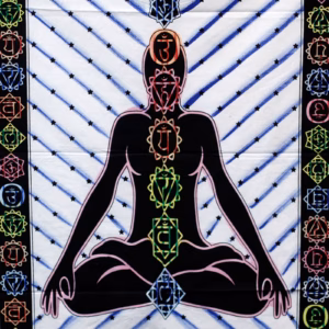 Wanddoek Katoen - Hand Geschilderd - Chakra Boeddha