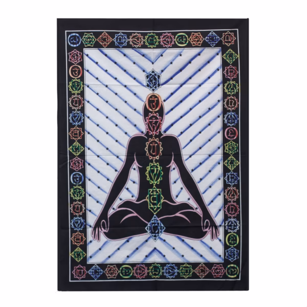 Wanddoek Katoen - Hand Geschilderd - Chakra Boeddha