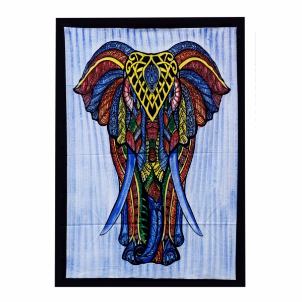 Arte Mural Algodón Pintado a Mano - Elefante