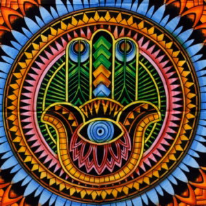 Arte de Pared de Algodón - Hamsa