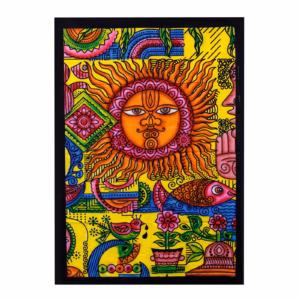 Handbrushed Cotton Wall Art - Sun