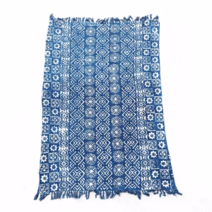 Handgjord Indigo-Pläd - Desi Ränder - 170x120cm