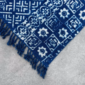 Handgjord Indigo-Pläd - Desi Ränder - 170x120cm