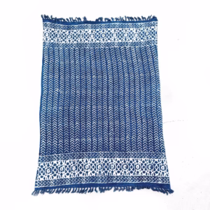Handgefertigter Indigo - Überwurf - Seedha - Pfeile - 170x120cm