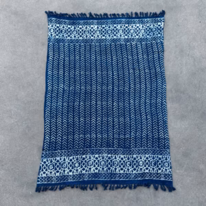 Handgefertigter Indigo - Überwurf - Seedha - Pfeile - 170x120cm