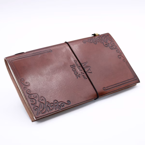 Handmade Leather Journal - My Bucket List Book - Brown - 80 Pages