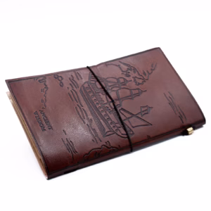 Handmade Leather Journal - Our Family Adventure Book - Brown - 80 Pages