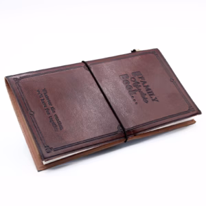 Handmade Leather Journal - Our Family Adventure Book - Brown - 80 Pages